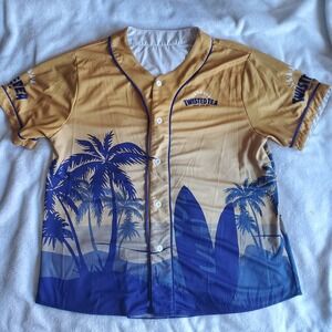Twisted Tea Baseball Jersey Men's Hard Iced Tea Blue Gold Size Large